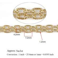 1入組5米鋁製鏈條,適用於製作服裝、手提包、手鍊、項鍊和耳環等diy珠寶配件 - 金色 - 查看 2