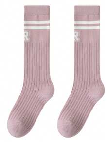 儿童袜子 女童及膝高中款袜子 - 淺粉色 - 查看 2