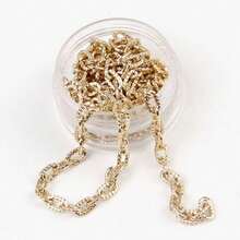 1入組5米鋁製鏈條,適用於製作服裝、手提包、手鍊、項鍊和耳環等diy珠寶配件 - 金色 - 查看 4