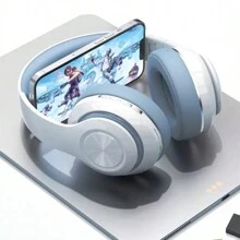 Audífonos Inalámbricos Bluetooth P66 Diadema Manos Libres con Cancelación de Ruido para juegos y llamadas. Diseño Ergónomico Plegables Ajustables MIcrofono Integrado - Blanco - Ver 5