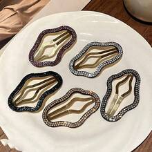 5 件水钻云朵 BB 夹优雅发夹，女性侧刘海夹头饰，后脑勺发夹，碎发分类工具 - 5pcs彩色 - 查看 4