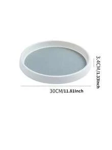 1pc Rotating Kitchen Seasoning Rack, Living Room Storage Box, Fruit Plate, Double-Layer Countertop Organizer For Home - Baby Blue - View 7