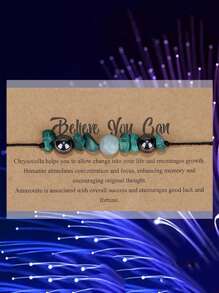 1 Pulsera De Hilo Encerado De Piedra De Protección Aleatoria Y Abalorios De Cristal Guardianes Coloridos - Multicolor - Ver 1