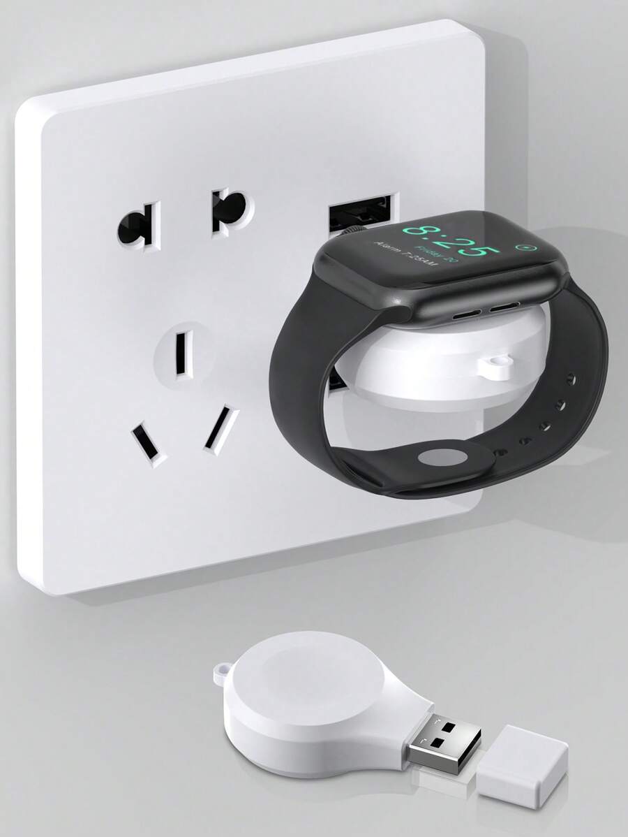 USB Wireless Charger Suitable For All Compatible With Apple Watch Series Suitable For Office, Dorm, And Home - White - View 1