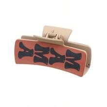 1pc Women's Western Cowboy Style Vintage Hair Clip With Leather Cow Print And Hair Claw, Suitable For Daily, Home, Commute, Accessories, Outdoor, Leisure Hair Accessory, Women's Gift - Geometric Patterns - View 5