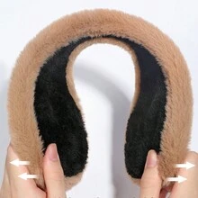 1pc秋冬加厚蓬鬆保暖防護耳罩後耳罩 - 卡其色 - 查看 2