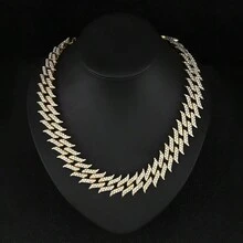 1 件歐美男士合金嘻哈首飾全裝飾荊棘形狀獨特蛇骨吊墜項鍊 - 荊棘嘻哈項鍊 - 查看 2