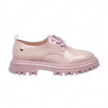 Zapato Mocasín Mujer Moda Casual Juvenil Urbano recubierto Rosa Pastel Broche Decorativo Agujeta 131B11 - Rosa - Ver 2