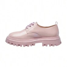 Zapato Mocasín Mujer Moda Casual Juvenil Urbano recubierto Rosa Pastel Broche Decorativo Agujeta 131B11 - Rosa - Ver 3