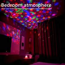 1 Proyector Led De Luz Norteña, Proyector De Estrellas De Galaxia Con Patrón Multicolor, Proyector De Luz Nocturna Para Dormitorio, Proyector De Ondas De Agua, Decoración De Habitación Para Cine En Casa, Techo, Decoración De Regalo De Navidad, Regalo Del Día De San Valentín, Camping, Decoración De Boda