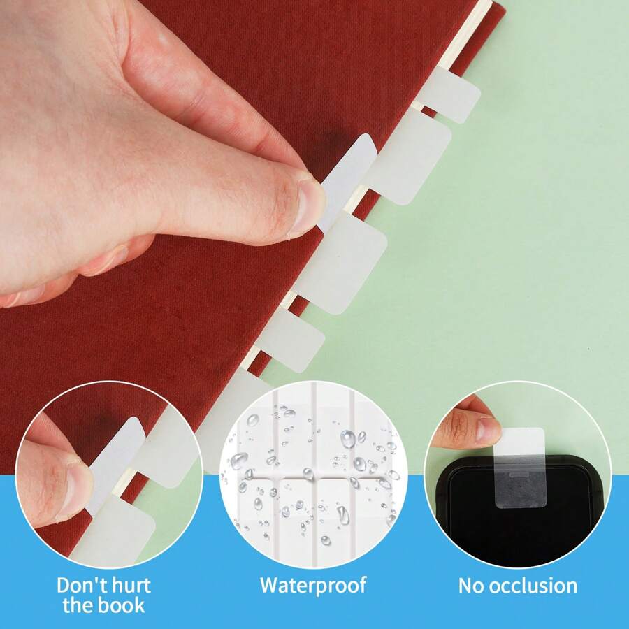 720 PCS Sticky Tabs, Transparent Index Tabs Sticky, Writable Page Tabs