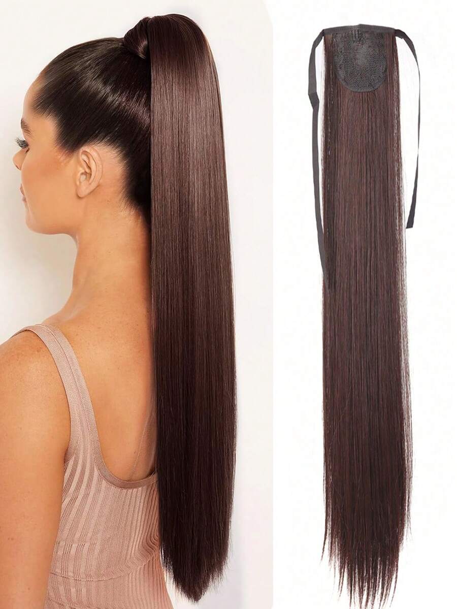 马尾辫接发 18~34 英寸女士合成长直马尾辫夹式马尾辫接发适合女孩的各种场合，包括音乐节、派对、角色扮演、假期和所有季节