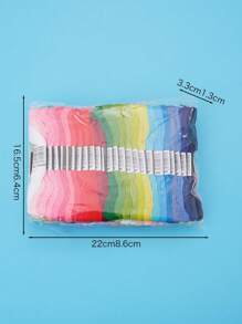 刺繡牙線線彩虹色十字繡線友誼手鍊線 Diy 手工工藝優質多色牙線(100 種顏色) - 彩色 - 查看 2