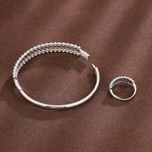 1pc Bracelet + 1pc Ring Fashionable Spiral Design Women'S Jewelry Set - Multicolor - View 6