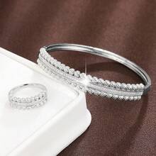 1pc Bracelet + 1pc Ring Fashionable Spiral Design Women'S Jewelry Set - Multicolor - View 3