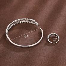 1pc Bracelet + 1pc Ring Fashionable Spiral Design Women'S Jewelry Set - Multicolor - View 5