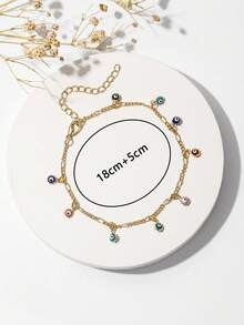 1pc Chain With Random Eye Design Pendant Delicate Fashionable Earrings - Colorful - View 4