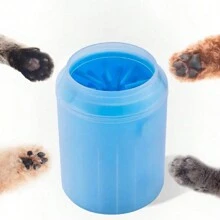 1 Pc Pet Washing Cup Cats Dogs Paw Cleaner Soft Silicone Foot Cleaning Cup Portable Brush - Blue - View 3