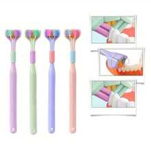 Zestaw rodzinny szczoteczek do zębów dla dorosłych 360° Cleaning Teeth, trójwymiarowe włosie, bez martwych punktów, miękkie włosie, 1 szt./2 szt., dekoracja do łazienki, jesienna dekoracja