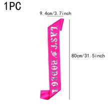 1pc Bridal Sash In Rose Red With 'Last Rodeo' Western Themed Party Cowboy Rodeo Shoulder And Waist Belt For Bachelorette Party Supplies - Hot Pink - View 5