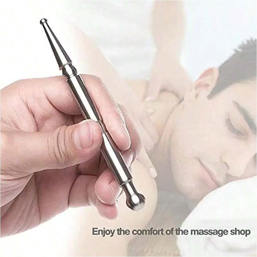 1 Pc Manual Acupuncture Pen Reflexology Tools Acupressure Pen StainlessSteel Massage Pen Reflexology Pressing Point Massager Tool For FullBody , Deep Tissue Massage Tool - Multicolor - View 1