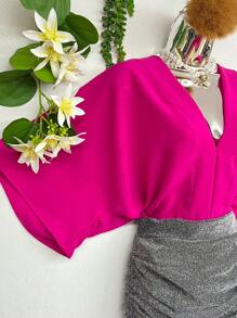 Women Tops - 玫紅色 - 查看 4