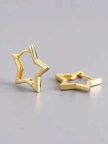 1 Pair Fashionable Minimalist Geometric Star Earrings For Women, Suitable For Banquet, Party, Holiday And Daily Wear