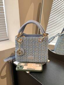 Large Capacity Handbag For Women, Blue Shoulder Bag With Delicate Details, Suitable For Gift, Bags Ladies Elegant, Bag For Women Elegant, Luxury