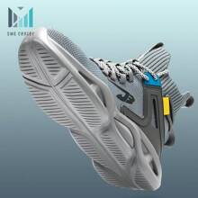 男士氣墊安全工作鞋,高筒,防砸,防刺 - 灰色 - 查看 10