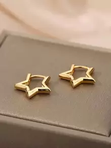 1 Pair Fashionable Minimalist Geometric Star Earrings For Women, Suitable For Banquet, Party, Holiday And Daily Wear