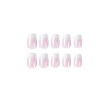 24入組白色法式漸層美甲貼紙,成品可拆卸可穿戴美甲 - 紫色 - 查看 5