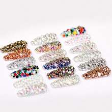 1440PCS Colorful Non Hotfix Rhinestones Crystal Flatback Glass Nail Rhinestones For Crafts Clothes Shoes Bags Garment DIY Decorations - Champagne - View 5