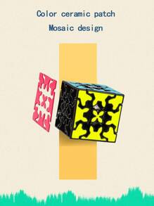 One Gear 3x3 Puzzle Cube, Asymmetric Shape, Creative 3d Smooth Puzzle Game - Black and White - View 4