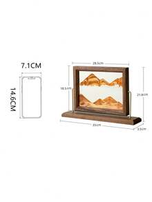 1 件隨機顏色和款式創意沙漏木框沙畫,客廳裝飾/辦公桌裝飾品/節日禮物 - 彩色 - 查看 9
