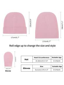 4sets Baby Hats And Mittens Infant Beanie Gloves NoScratch Set Newborn Hospital Hat For Boys Girls