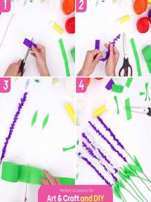 3/5/12/1入組4.5CM×25M糯米紙穗帶，兒童DIY手工摺紙，適用於單身派對、婚禮、生日、聖誕節、新娘/嬰兒淋浴派對裝飾、背景、花環、牆壁裝飾 - 黑色 - 查看 3