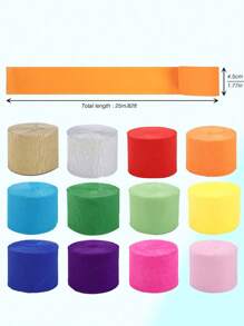 3/5/12/1入組4.5CM×25M糯米紙穗帶，兒童DIY手工摺紙，適用於單身派對、婚禮、生日、聖誕節、新娘/嬰兒淋浴派對裝飾、背景、花環、牆壁裝飾 - 黑色 - 查看 2