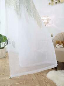 1pc New Style Modern & Fresh Floral Pattern Decorative Rod Pocket Sheer Curtain For Home - Multicolor - View 7