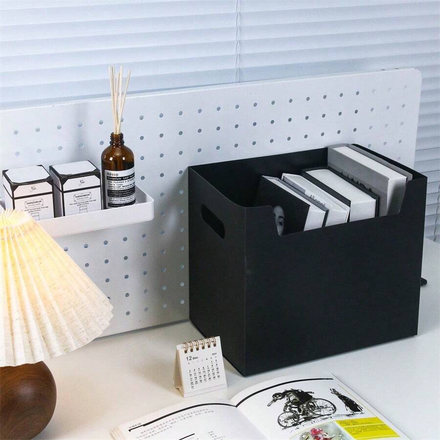 1個大型桌面收納盒,可用於書籍、衣物和各種雜物的收納 - 黑色 - 查看 1