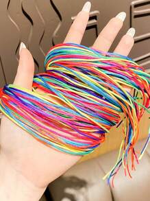 20 件編織彩色繩髮帶適合小女孩、兒童彩色絲帶馬尾辮頭飾 - 彩色 - 查看 7