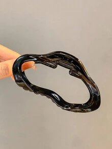 1pc Women'S Black Cloud & Large Hair Claw, Fashionable For Daily Wear - Black - View 2
