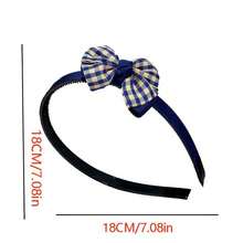 1pc Korean Style Color-Block Hair Band For Kids, Girls' Grid Pattern Hair Hoop With Bowknot Decor, Wholesale Available, Suitable For Daily Use - Pink - View 2