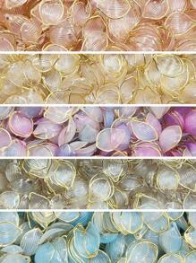 30pcs Acrylic Transparent Frosted Gradient Gold Edge Petal Lotus Petal DIY Hairpin Accessory Material
