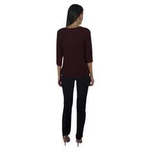 Blusa Para Mujer Casual / Formal Abertura Color Vino - Rojo violeta - Ver 3
