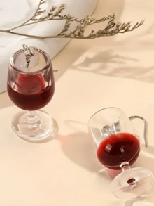 1pair Novelty 3d Red Wine Glass Shaped Earrings For Women Funny Fashion Jewelry - Multicolor - View 2