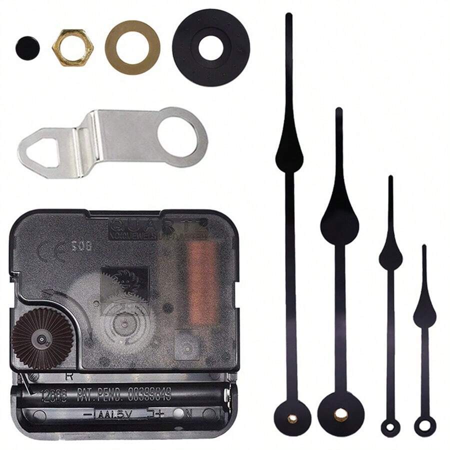 Include Hands Quartz DIY 12888 Wall Clock Movement Mechanism Battery Operated DIY Repair Parts Replacement - Black - View 1