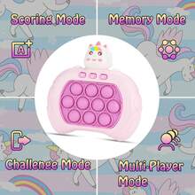 1入專業版it Fidget遊戲玩具,兒童和成人的手持遊戲機,快速智能減壓遊戲機,氣泡推壓減壓玩具,適用於女孩的派對小禮物(粉色) - 獨角獸 - 查看 3