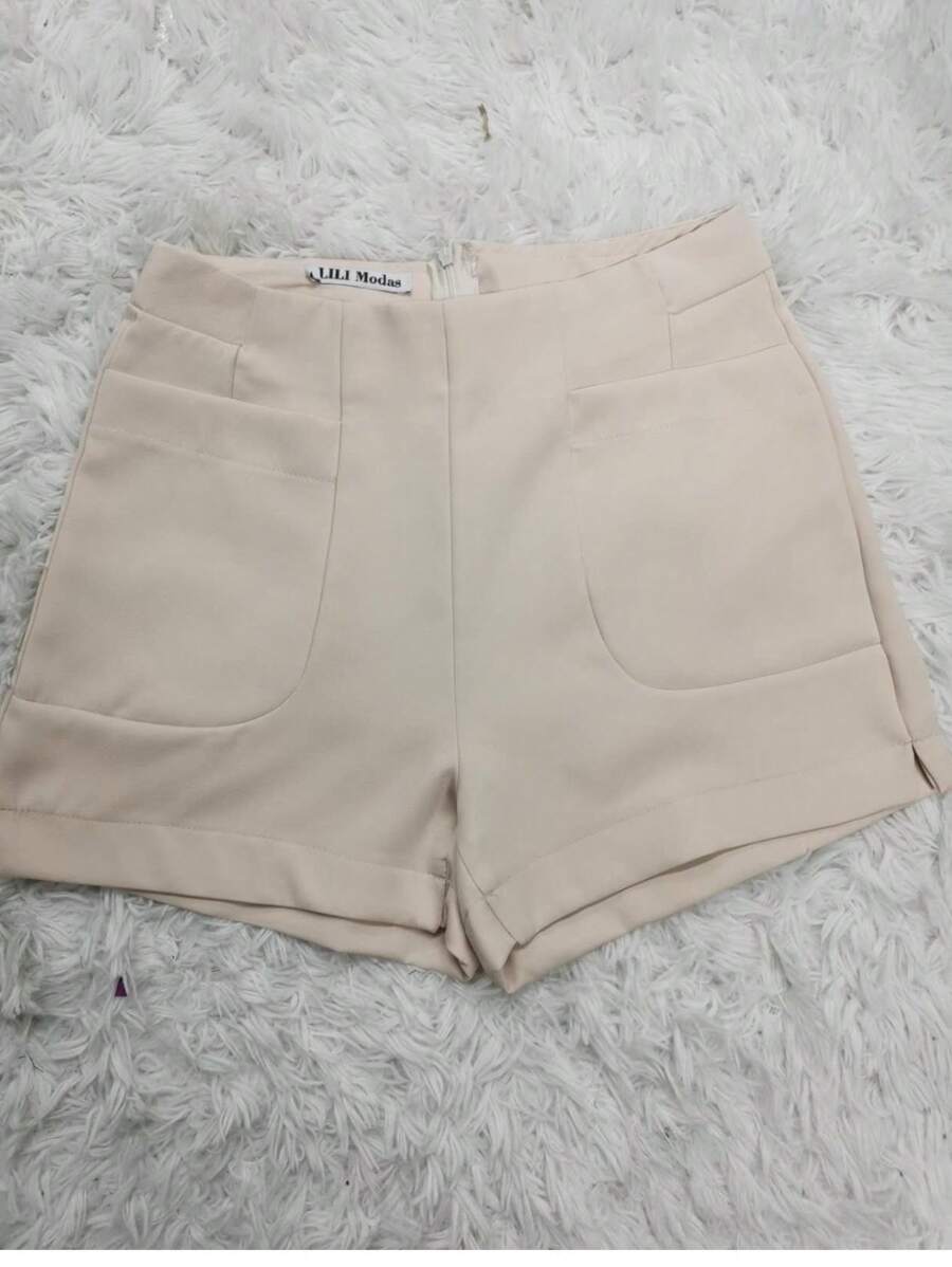 Women Shorts - 米色 - 查看 1