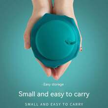 1pc Press Type Inflatable U-Shaped Pillow, Travel Neck Pillow, Foldable And Portable With Plush Surface For Inflation - Green - View 4