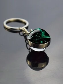 1入雙面玻璃球鑰匙扣,星座圖案,生日珠寶配飾 - 雙子座 - 查看 21